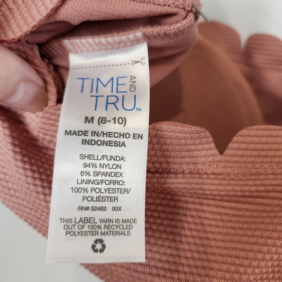 Time and Tru NWT Women's Swim‎ Top Size M Rose Pink Scalloped Summer Resortwear - Picture 5 of 8